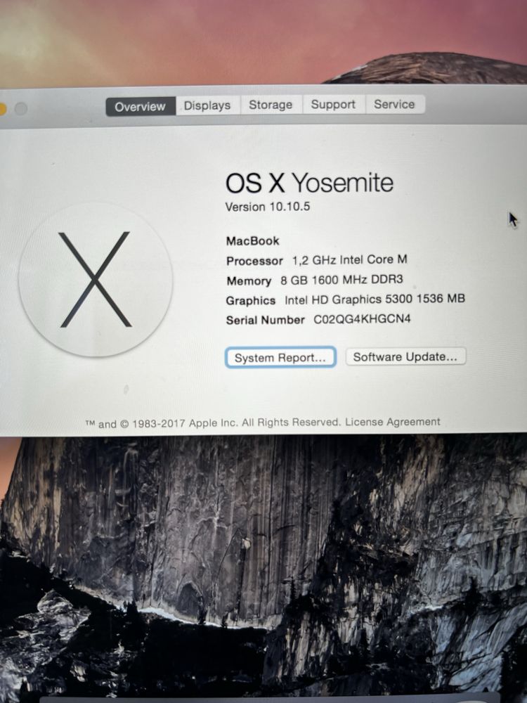 MacBook 12 Retina Display - 8gb RAM, 500gb HDD