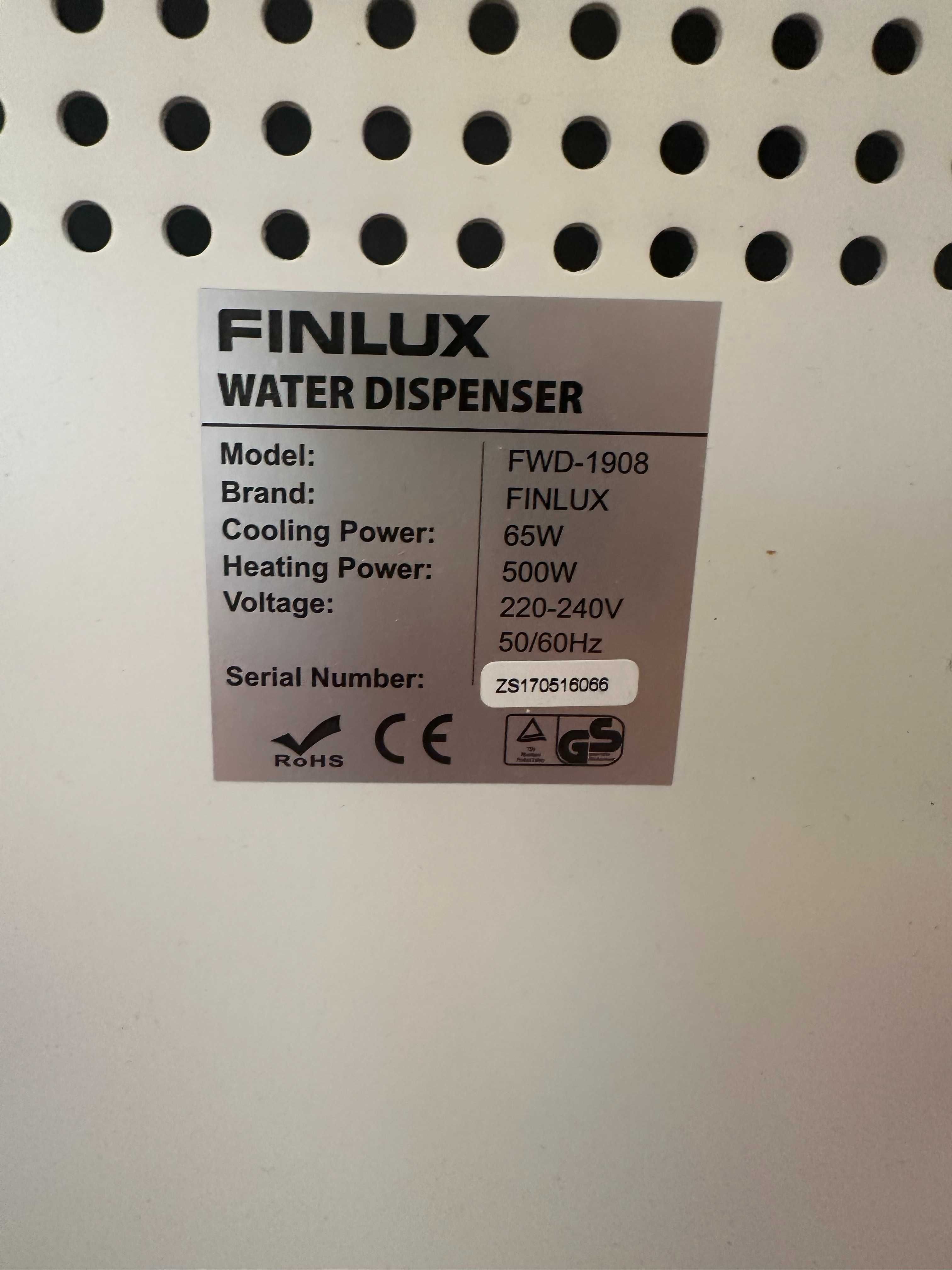 Диспенсър за вода Finlux FWD-1908/FWD-985, електронен , 5л. 500W бял