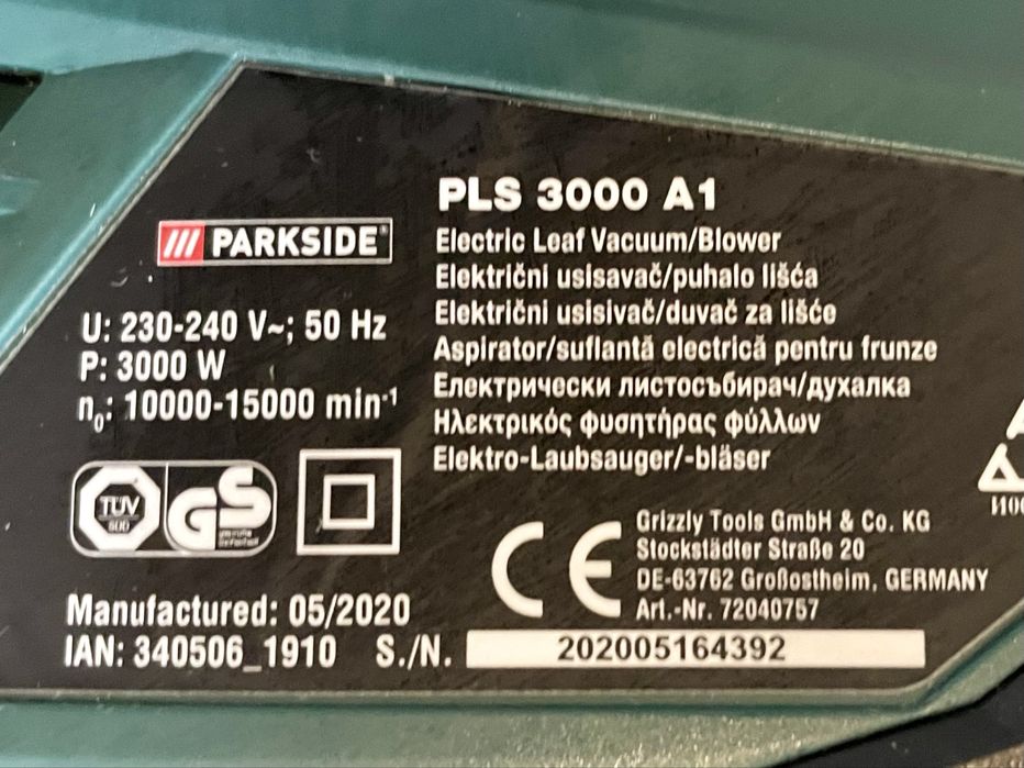 Aspirator frunze PARKSIDE PLS 3000 A1