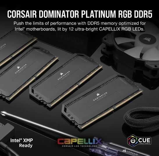 Corsair DOMINATOR PLATINUM RGB 64 ГБ (2 × 32 ГБ) DDR5, 5600 МГц, C40