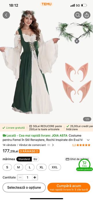 Costum halloween Elfa