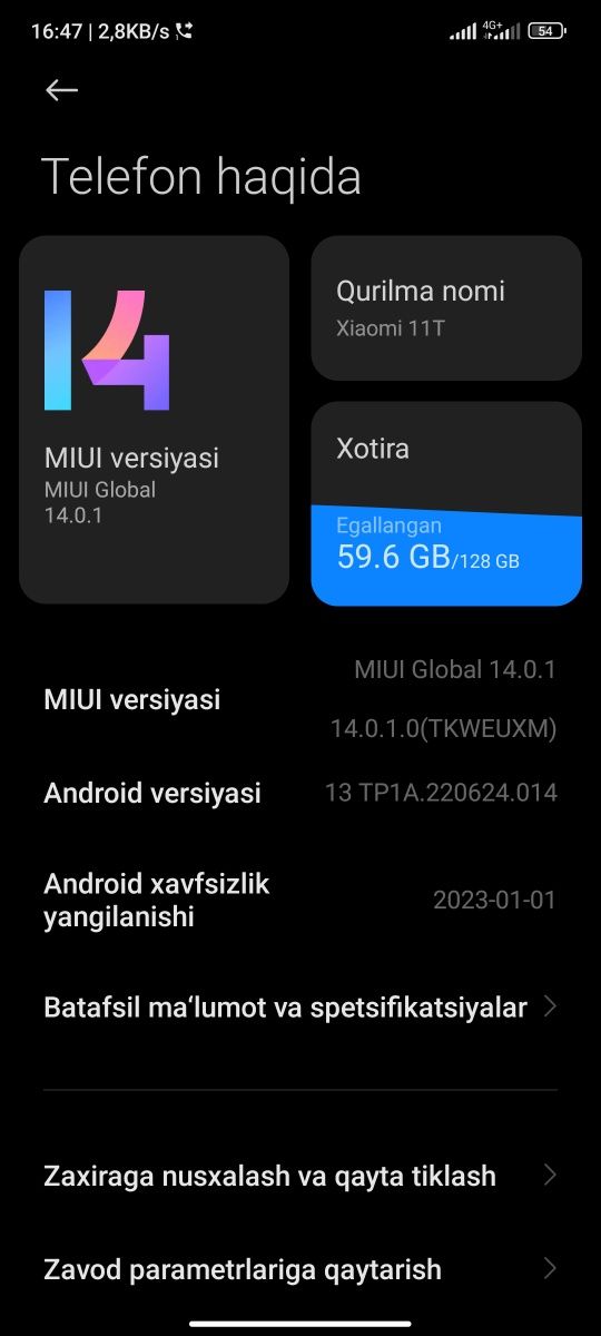 Xiaomi 11 T 128 GB global