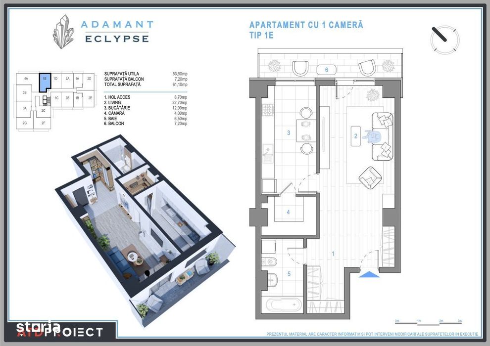 ADAMANT ECLYPSE, 1 camera decomandat, TIP 1E, 61.1mp