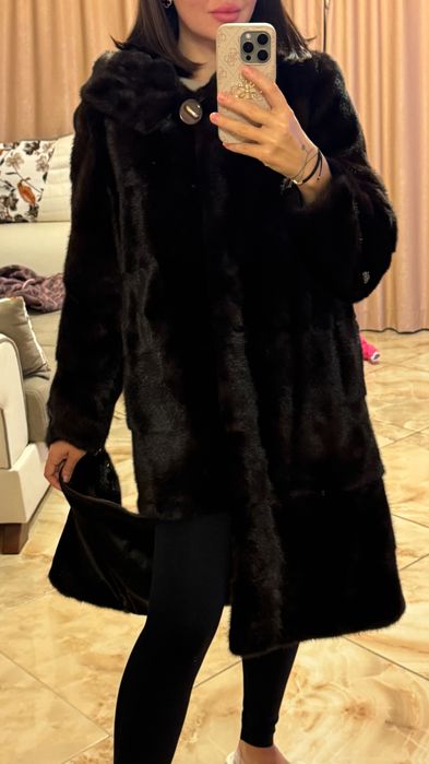 Палто от норка.L/XL.Визон.Яке от норка.Естествена кожа с косъм.