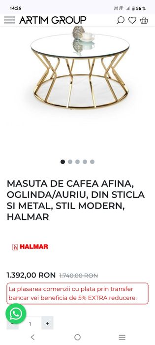 Masa cafea sau livin