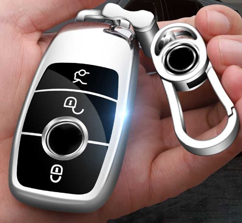 Husa de protectie premium pentru cheie auto Mercedes Benz Key, Silver
