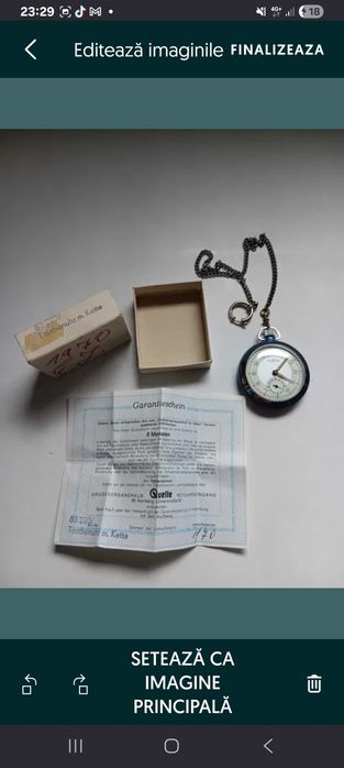 Ceas vechi Ruhla mecanic,de buzunar,anii 70,de colectie,păstrat ca Nou