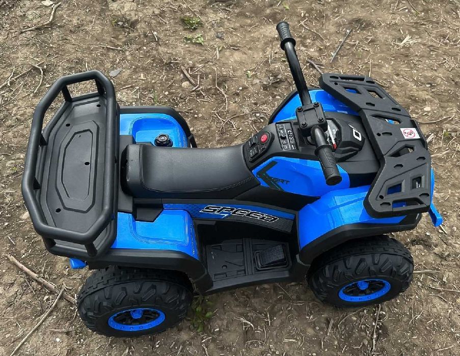 Акумулаторен бъги MINI 4X4 12V,MP3 , с меки гуми  с Кожена седалка