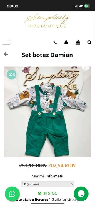 Costum baiat marimea 80