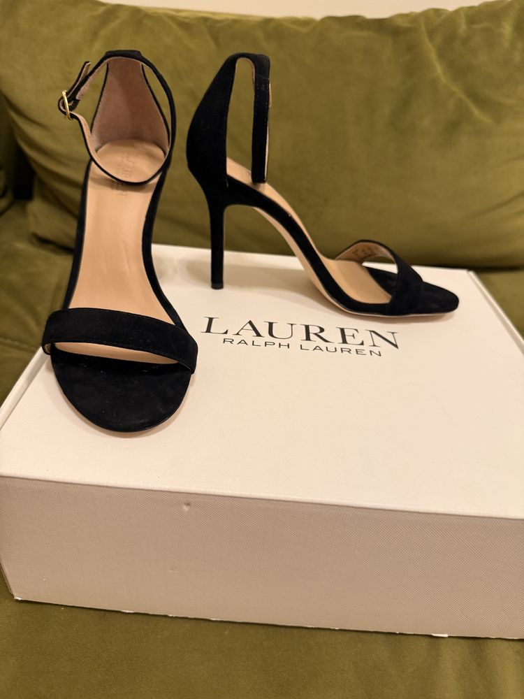 Велурени сандали с тънък ток Ralph Lauren