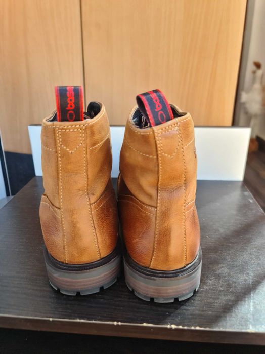 Ghete piele naturală Base London Tommy-NOI