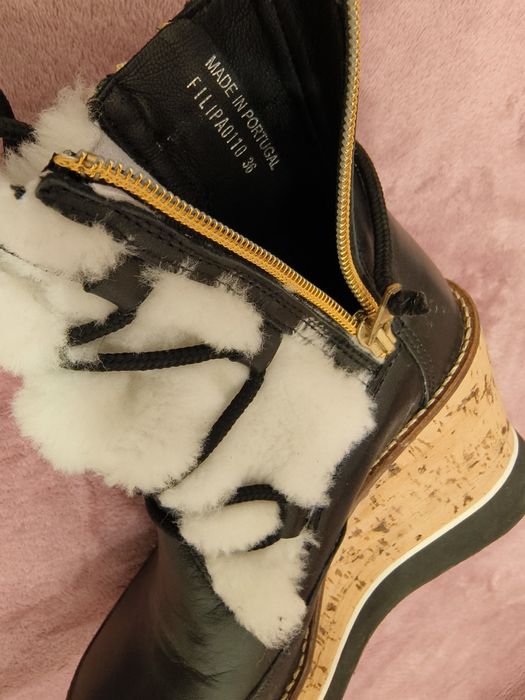 Ghete damă 36 puf+piele+iută
