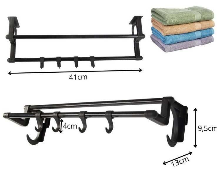 Закачалка за баня за кърпи 5в1 - без пробиване