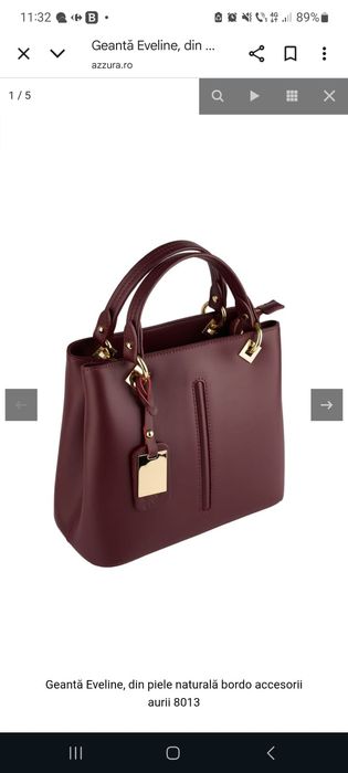 Poseta piele naturala Burgundy