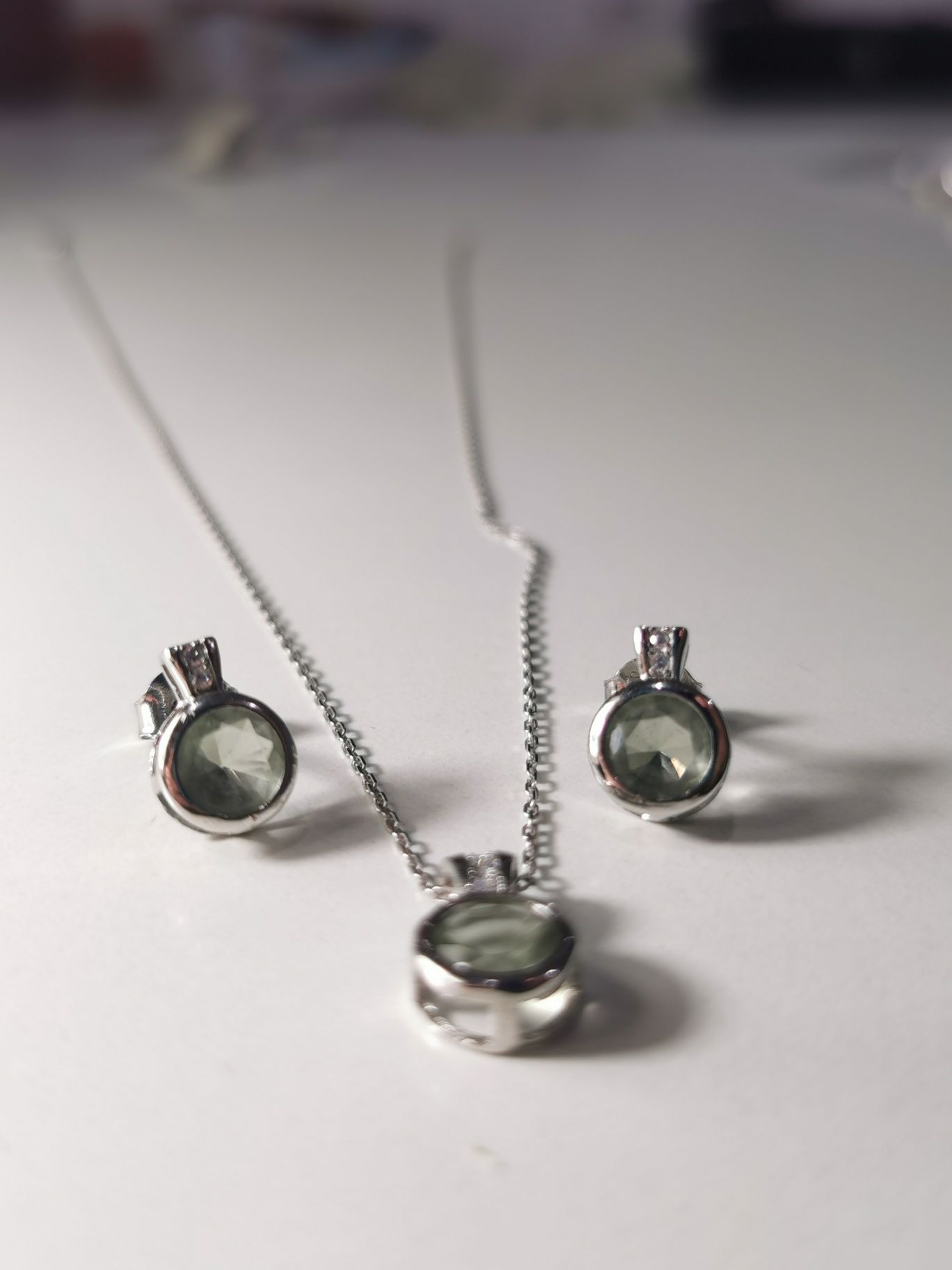 Set bijuterii argint - lant, pandantiv si cercei - cadou femei