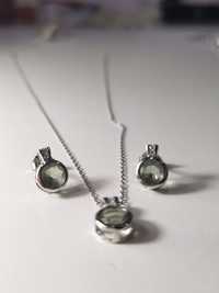 Set bijuterii argint - lant, pandantiv si cercei - cadou femei