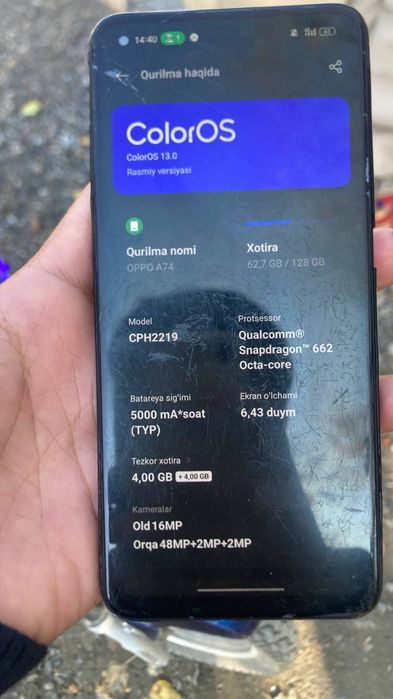 Oppo a74 karobka bor