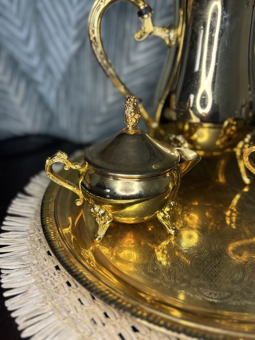 Set auriu oentru cafea/ceai  PRET FIX