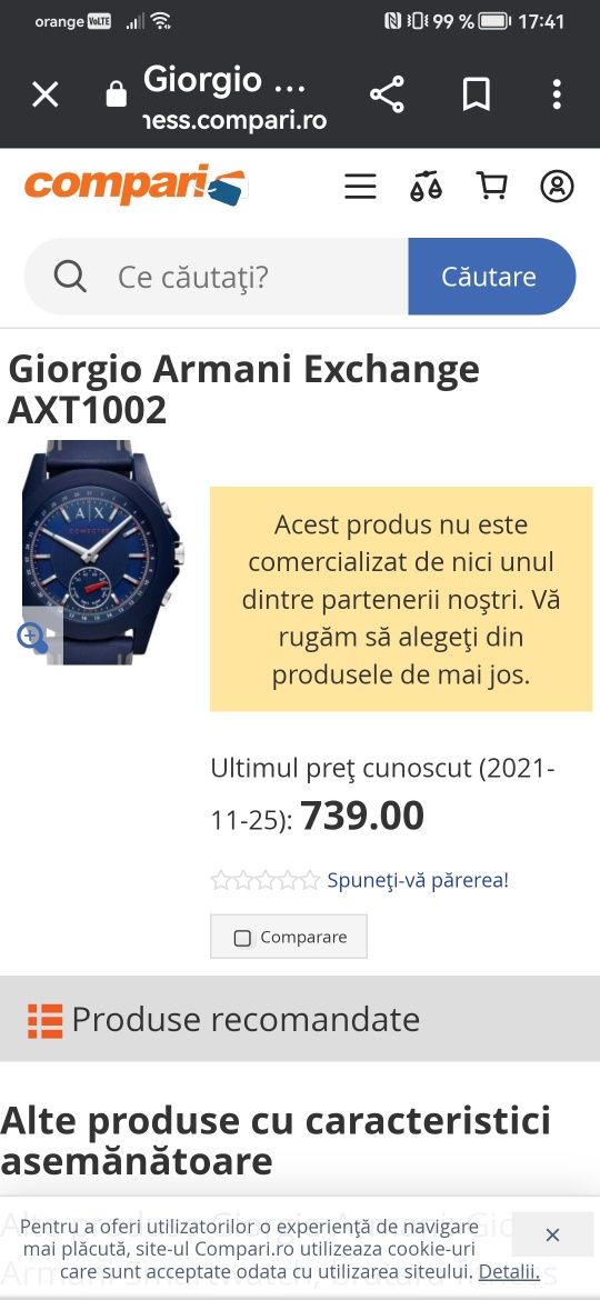 Ceas hibrid Armani Exchange