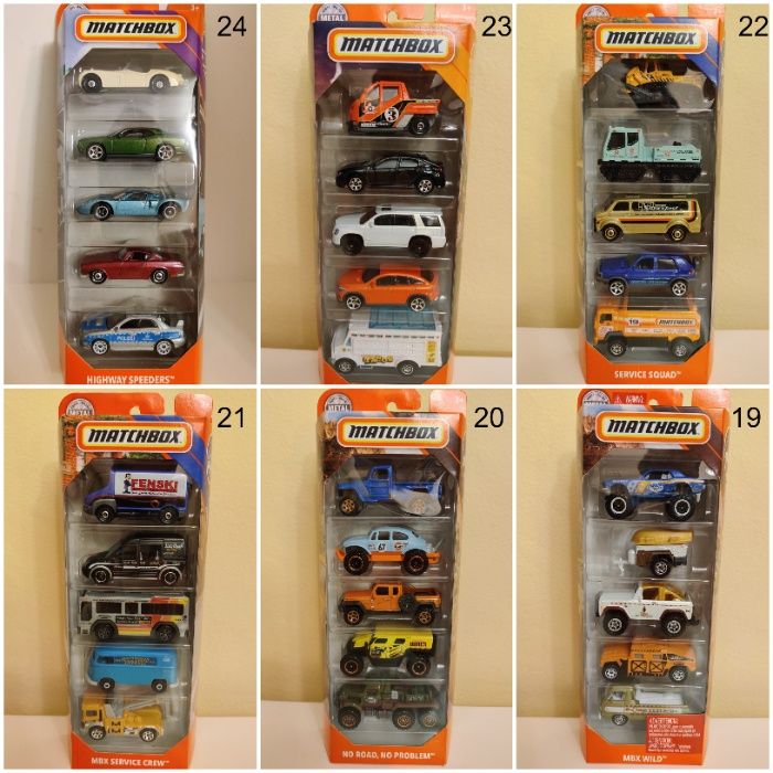 5 Pack Метални колички Hot Wheels и Matchbox сетове от по 3 и по 5 бр.