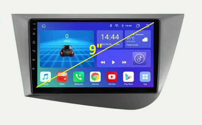 Мултимедия 9" Android 13 за SEAT LEON 1P MK2 Altea навигация Carplay