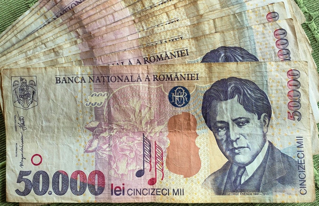 Vând/schimb bancnote de 50.000 lei, anul 2000