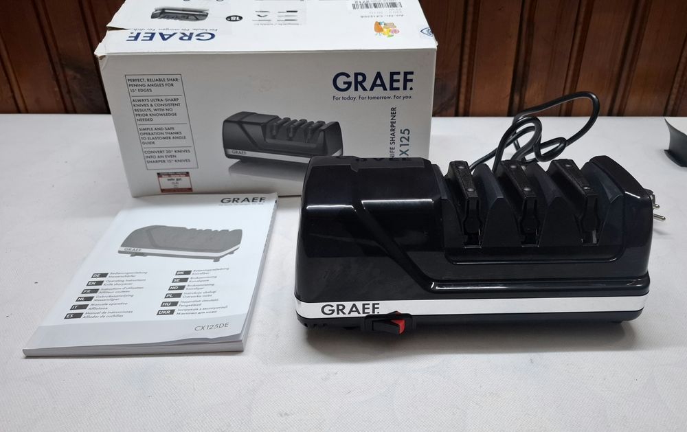 Диамантено електрическо точило за ножове, Graef CX125, черно