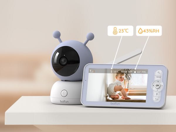 бебефон BOIFUN 5" WiFi Baby Monitor с камера и дисплей