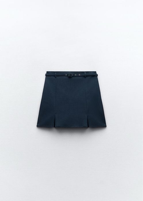 Пола-панталон в тъмносин дънков цвят, zara, xs