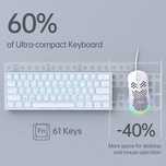 Tastatura gaming mecanica ultra compacta 60% iluminata, usb C la usb A