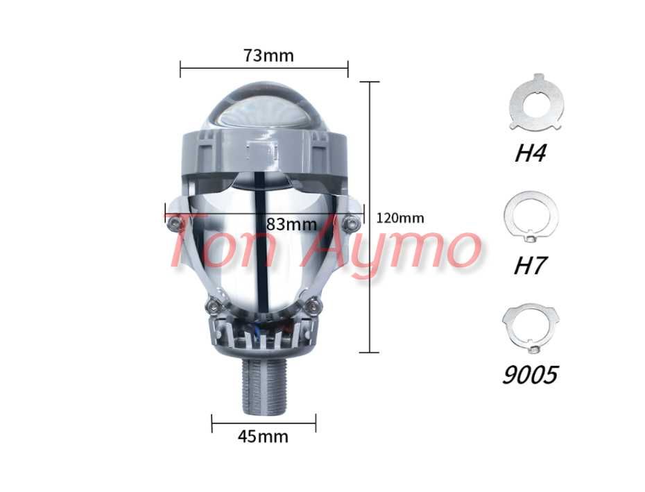 Би Лед Bi-Led Лупи 2,5'' За Вграждане 6000К