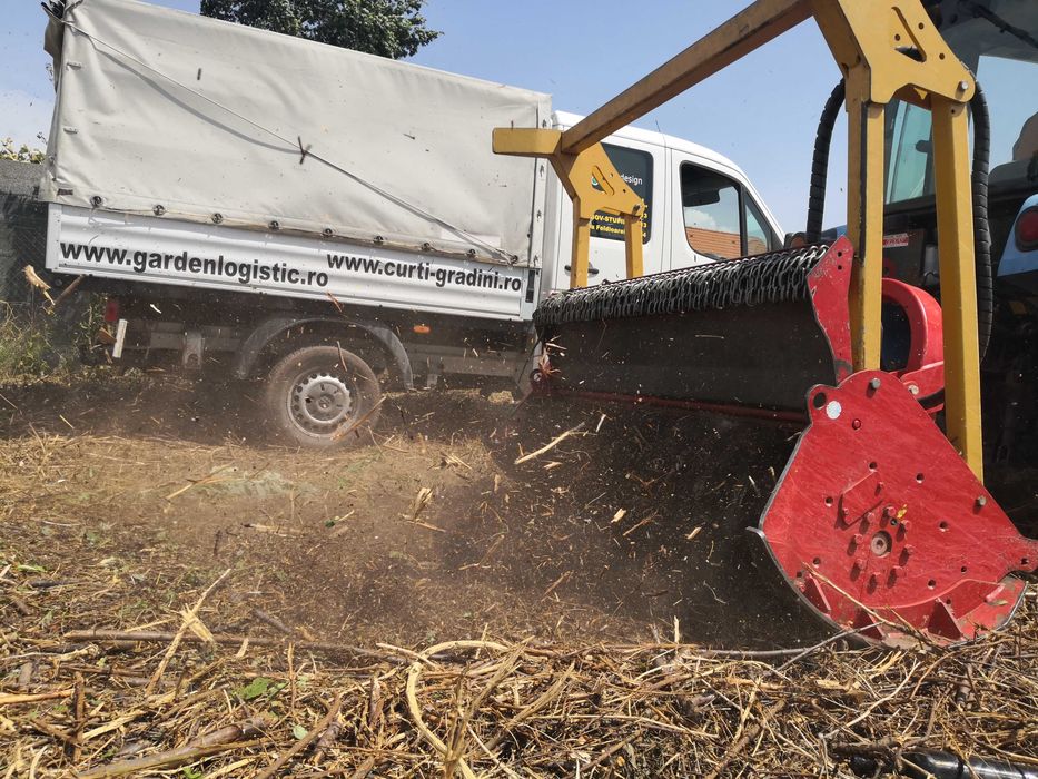 Tractor senilat Carraro Mach4 cu tocător forestier Seppi Miniforst 175