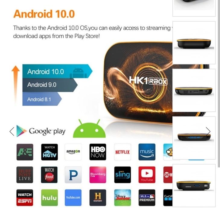 Smart TV Box Mini PC Techstar® HK1 RBox, Android 10, 4GB + 64GB ROM