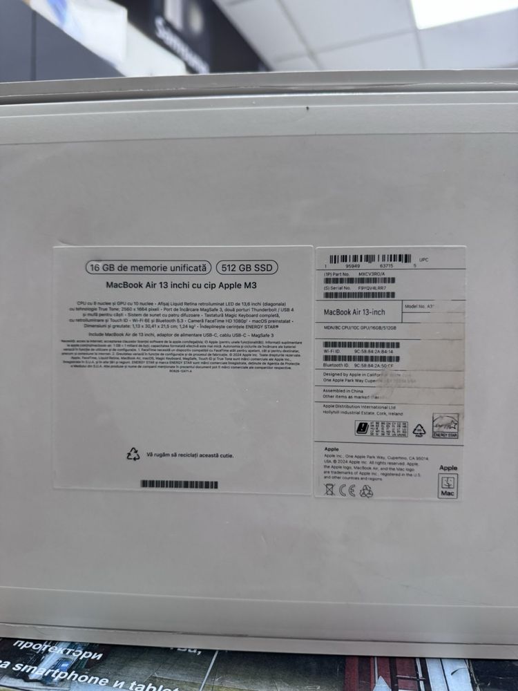 Macbook Air 13 inch M3 16Gb/512Gb Ssd