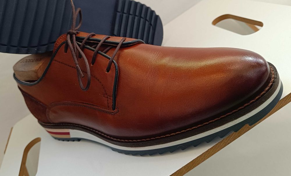 Pantofi derby casual 44 plain toe Oliver Jacob Portugal NOI piele nat