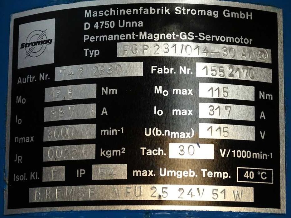 серво мотор Stromag FGP231/014-30A0 Permanent-Magnet-GS-Servomotor