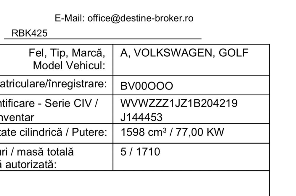 Vand Golf stare buna