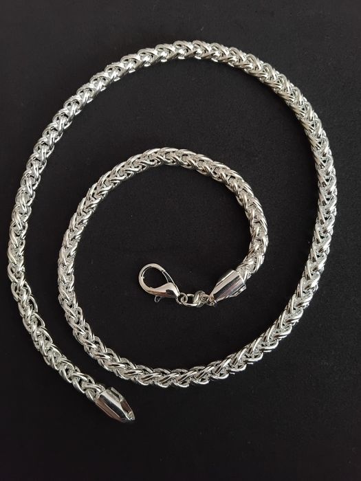 Нов сребърен синджир сребърно колие