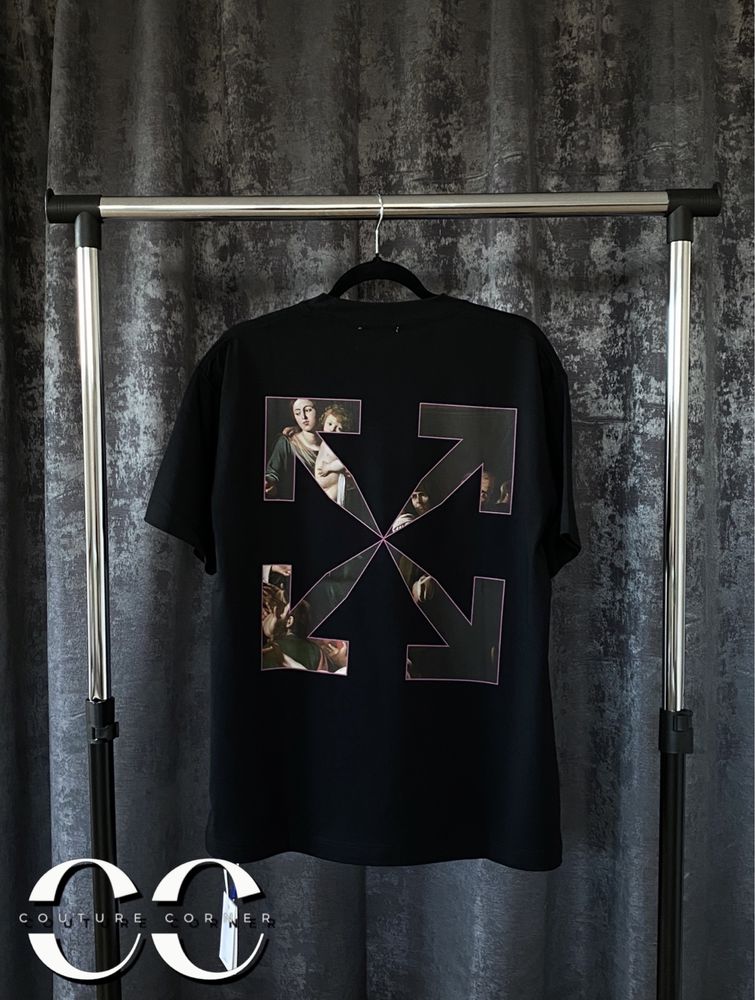 Tricou OFF-White • Calitate TOP • Sprayed Caravaggio S/S • Cod QR
