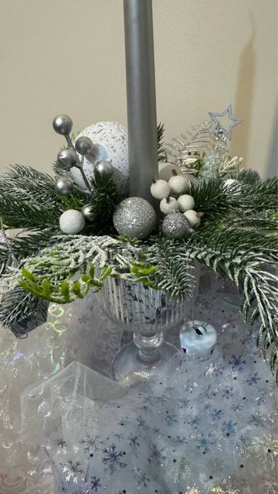 Decorațiune de Crăciun – pahar cu lumânare (handmade)