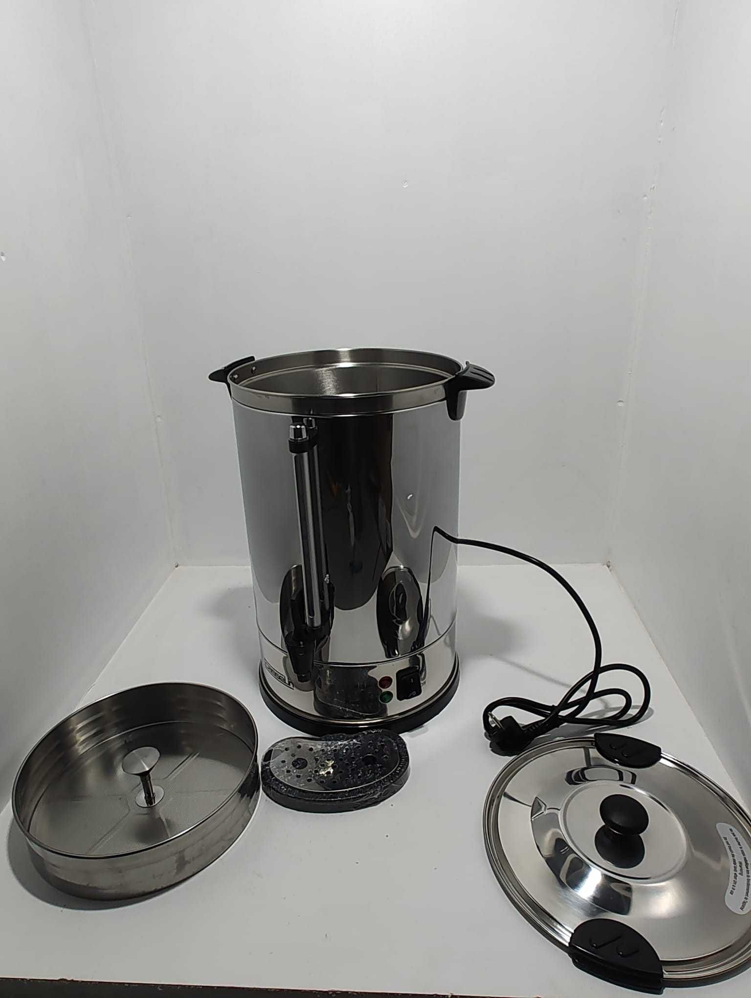 Percolator de cafea Casselin CPC100, 100 cești, oțel inoxidabil, negru