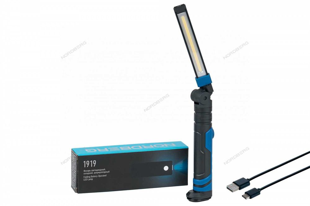 Nordberg Фонарь светодиодный, складной, аккумуляторный, 3,6 В, 1919