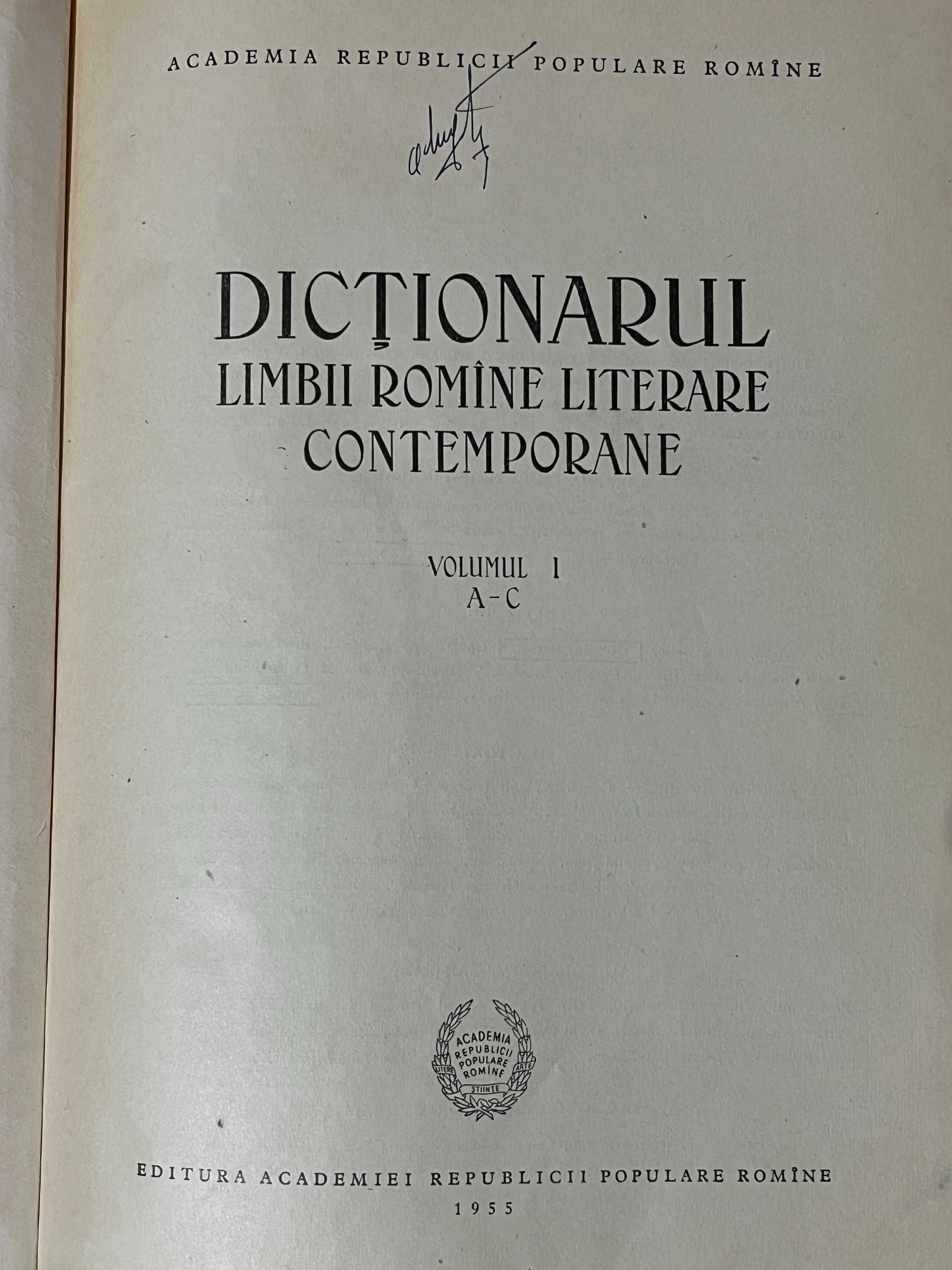Dictionarul limbii romane literare contemporane 1957, toate volumele