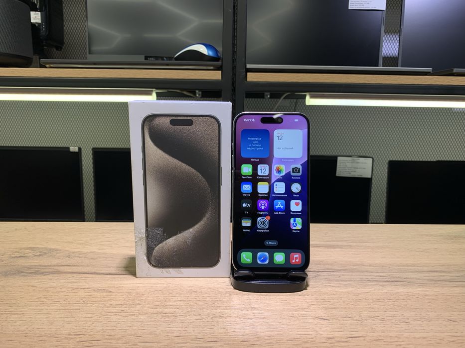 iPhone 15 Pro, 128 GB, Natural Titanium, АКБ89%, дисплей менялся,1045/