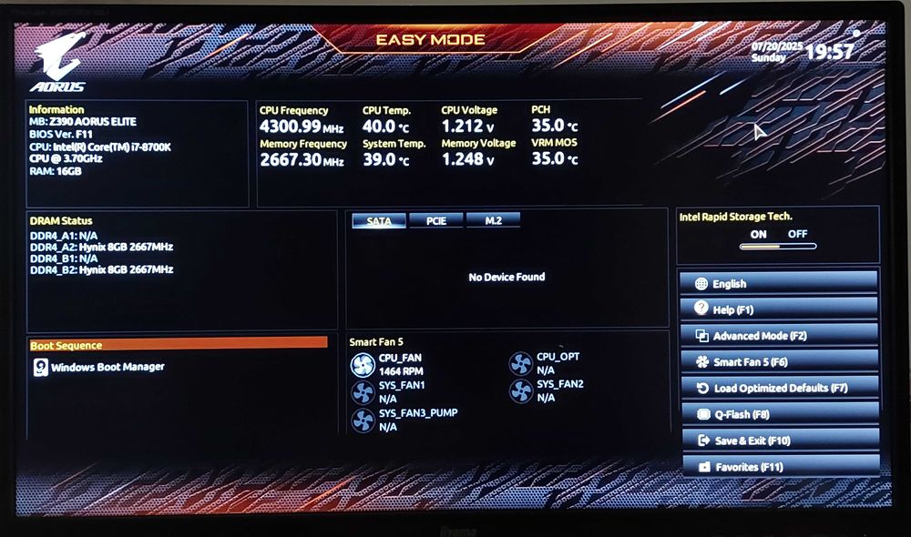 KIT Gaming i7 8700K 3.7GHz +Gigabyte Z390 AORUS ELITE +Cooler LC POWER