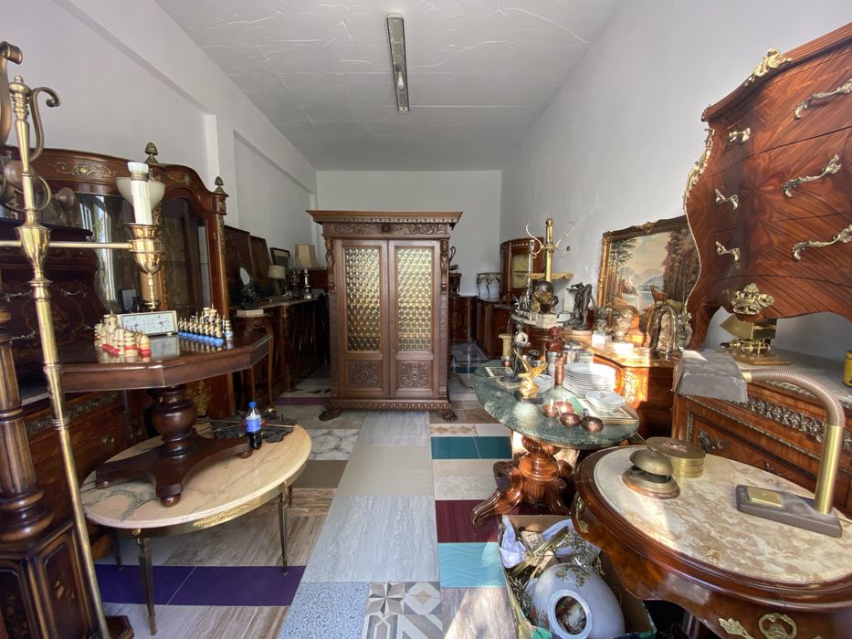 Comoda Lemn Masiv Bronz Intarsie Marmura Vintage