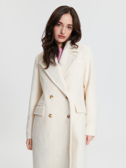 Sinsay палто в телесен цвят с двуредно закопчаване