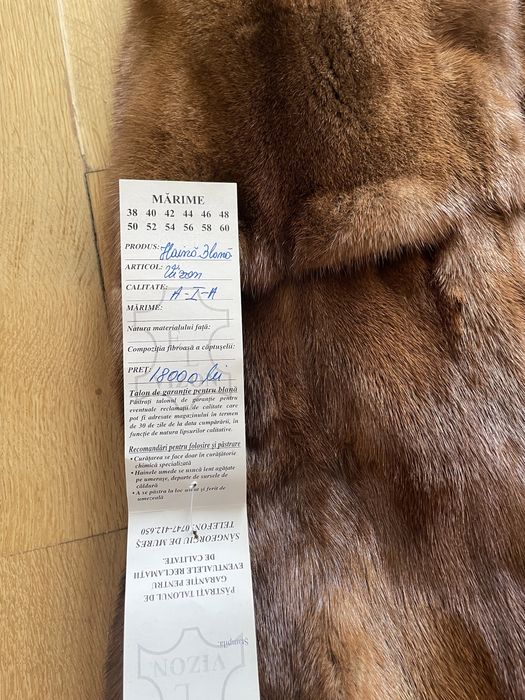Haina noua de blană, vizon, model deosebit