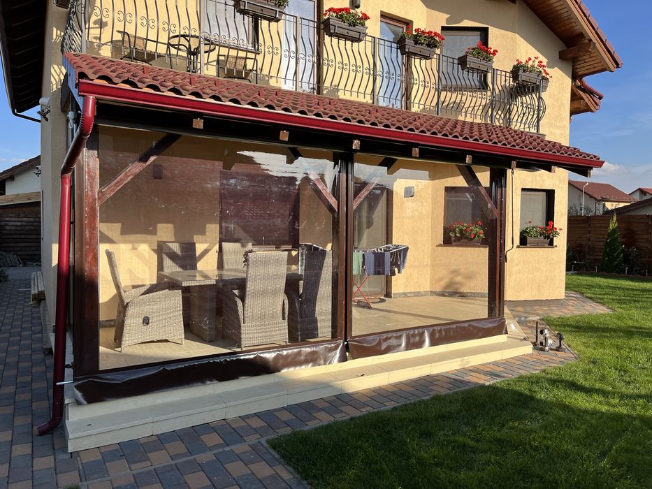 Inchidere terase cu folie transparenta  ,Rulouri transparente ,