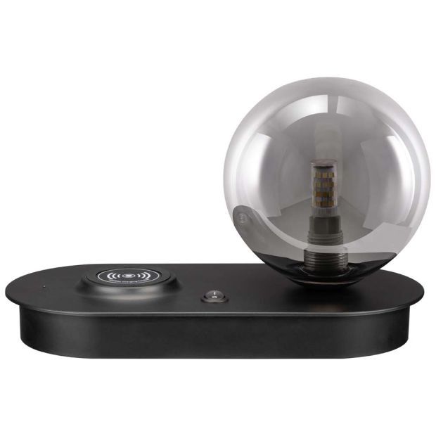 Настолна лампа със станция за безжично зареждане